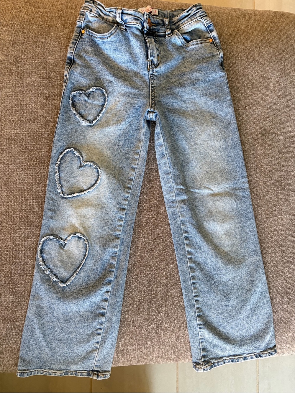 Distressed Heart Girl’s Jeans Size 8